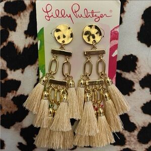 Lilly Pulitzer Boho Safari Statement earrings in Sand Bar